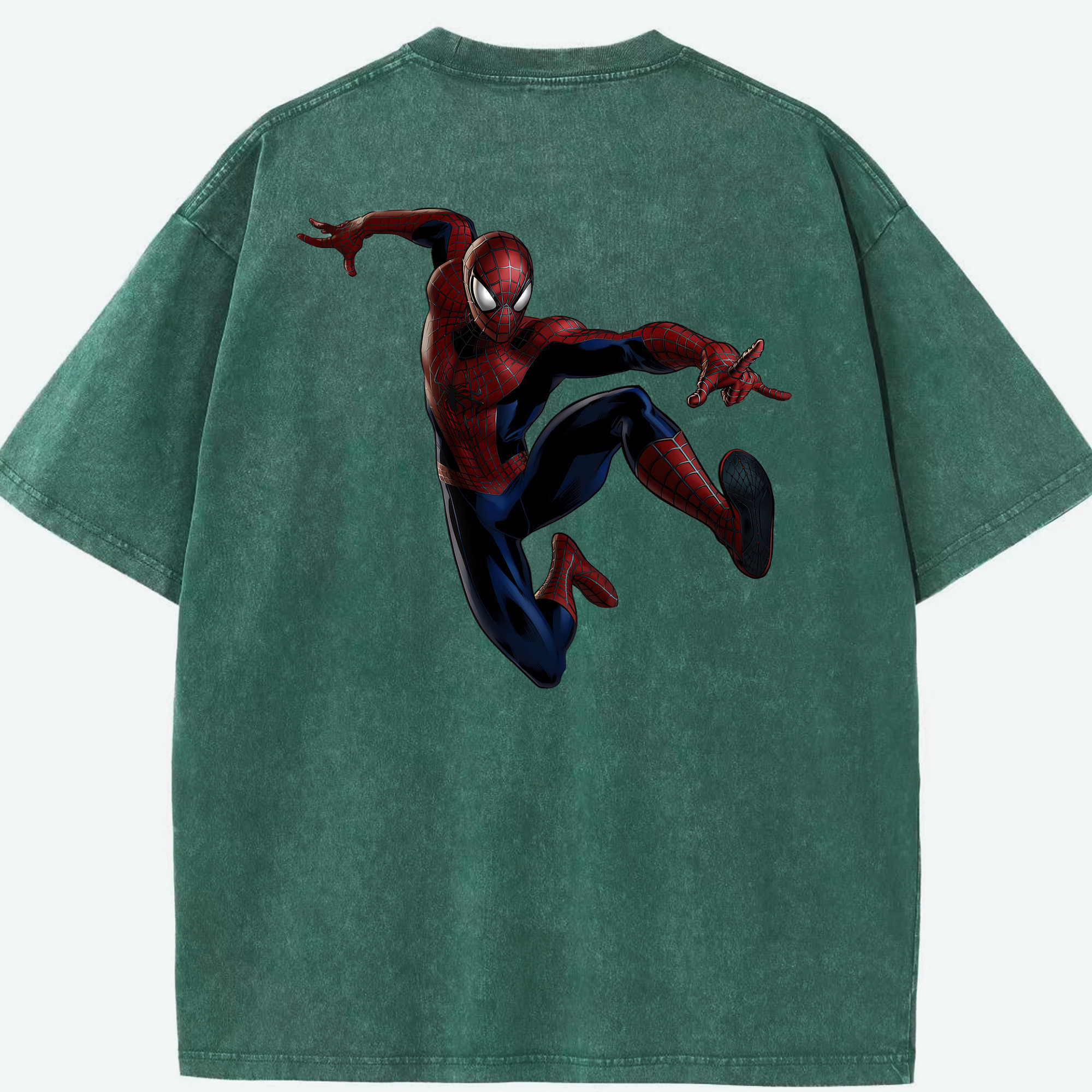 （画像用） Spider Man スパイダーマン 綿100% ヴィンテージ風 半袖Tシャツ（背面プリント）